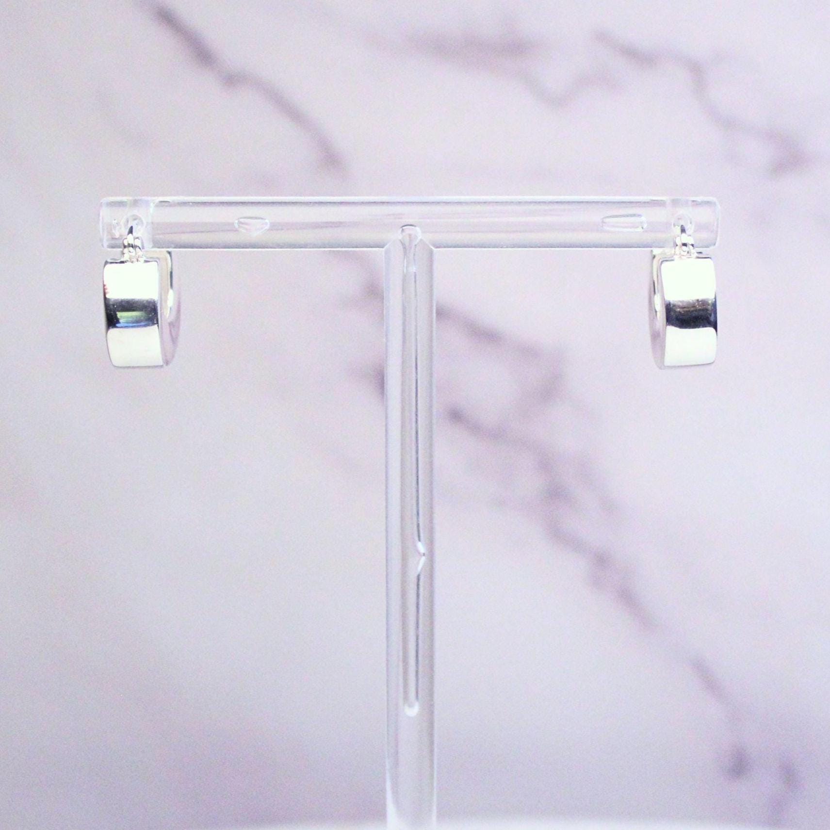 Sterling Silver Chunky Kelly Hoop Earrings | Modern Minimalist Silver Hoops | Everyday Statement Earrings