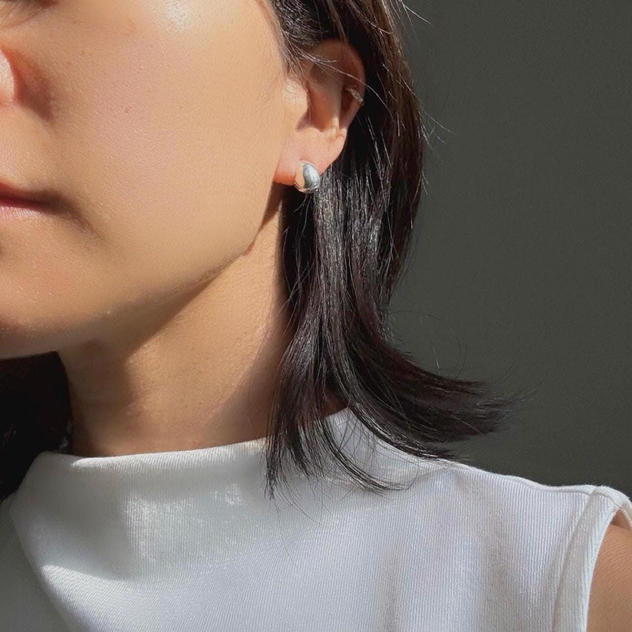 Minimalist Sterling Silver Abigail Dome Earrings | Classic Rounded Studs | Timeless Everyday Jewelry