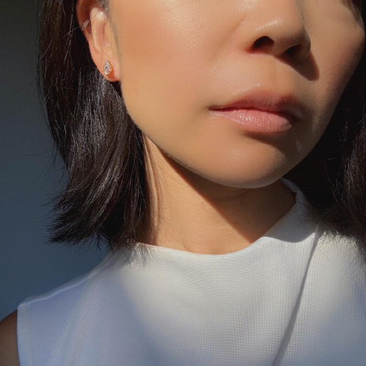 14K Solid Gold Pear-Cut Moissanite Josie Stud Earrings – Timeless Sparkle & Everyday Elegance