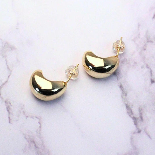 Minimalist 18k Gold Plated Sterling Silver Chunky Crescent Zoey Earrings