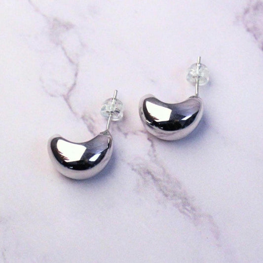 Minimalist Crescent Sterling Silver Zoey Earrings Everyday Statement Jewelry