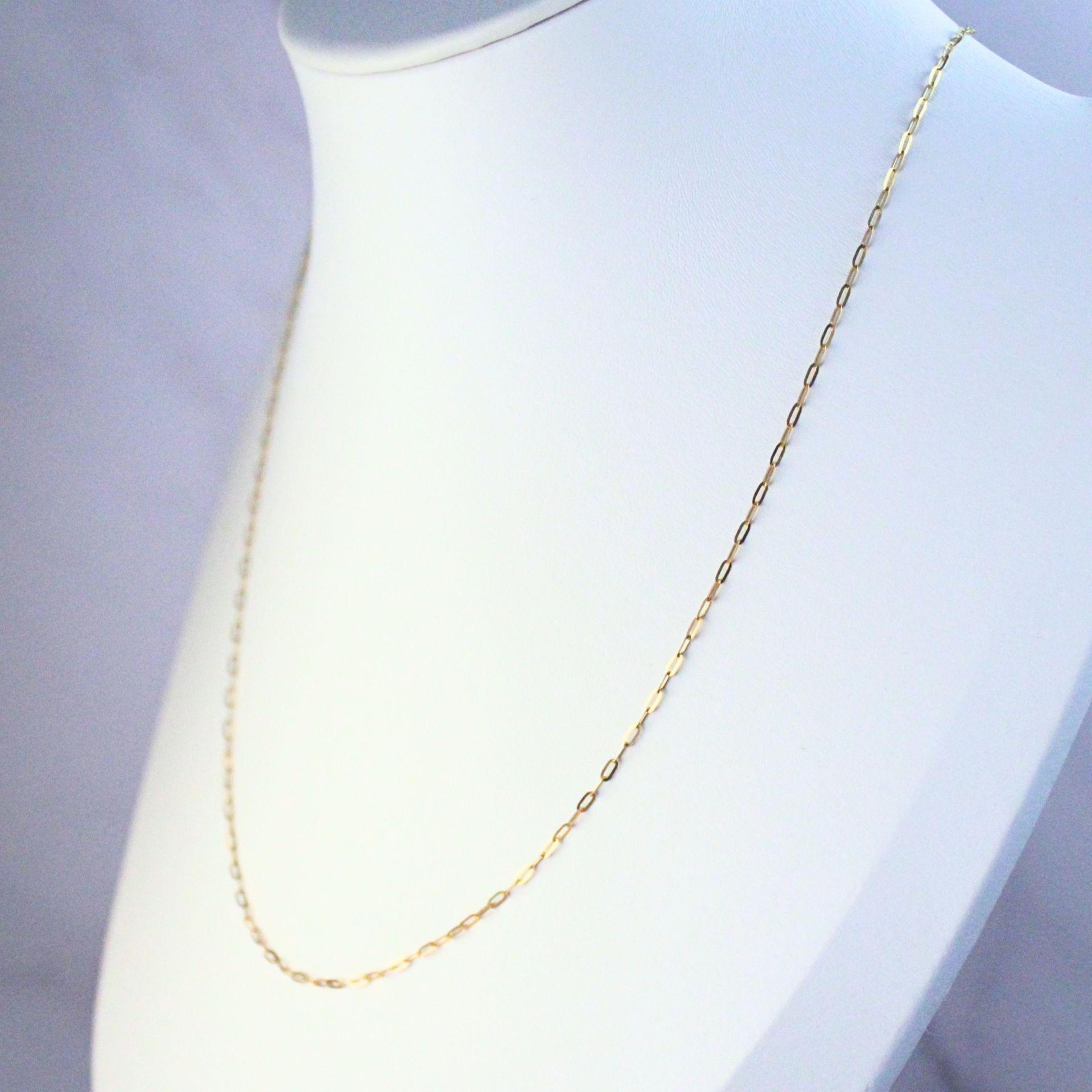 18K Solid Gold Paperclip Chain Gabby Necklace: Dainty Minimalist Jewelry