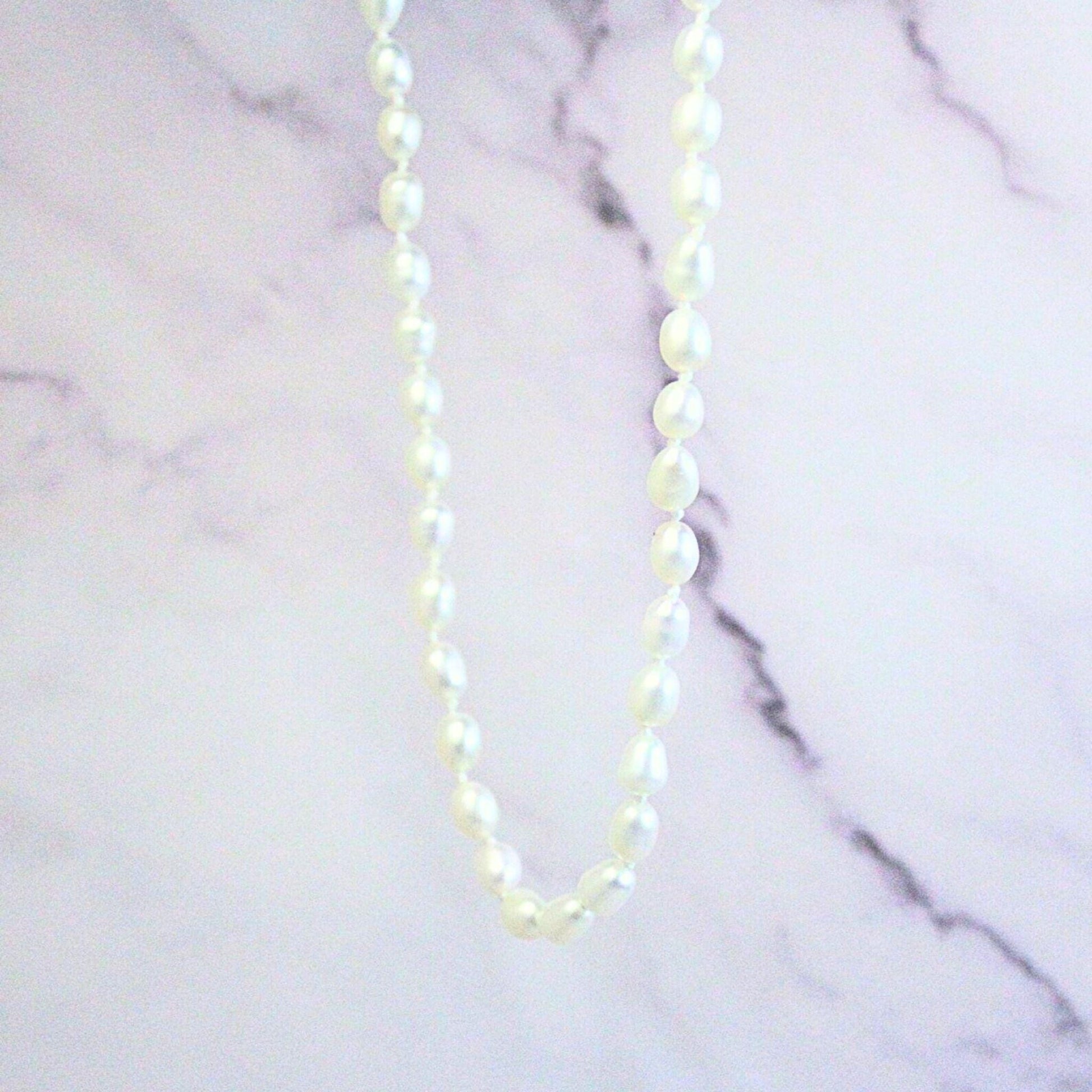 14k Gold Pearl Choker Necklace - Handmade Fine Jewelry, 16”
