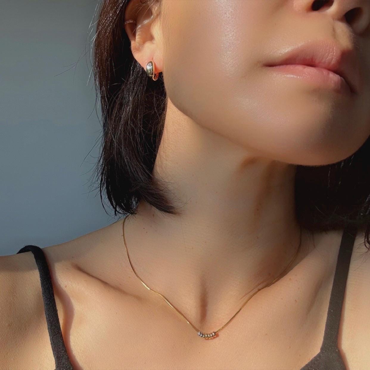 10K Solid Gold CZ Allison Hoop Earrings – Minimalist Everyday Huggies