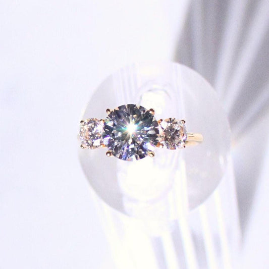 14k Moissanite Three-Stone Brooklyn Ring | Classic Engagement Ring