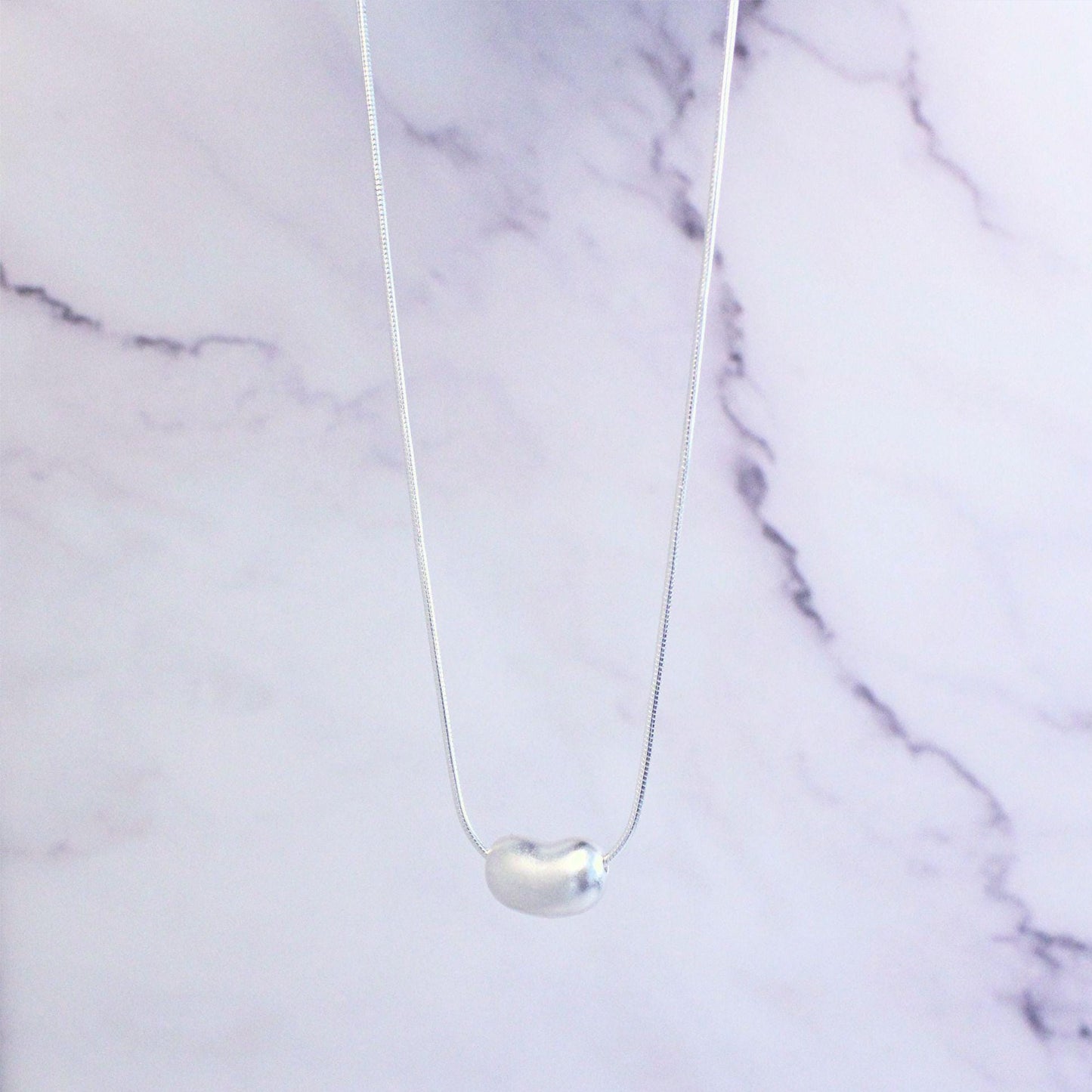 Sculpted Bead Sterling Silver Harper Necklace | Minimalist Everyday Jewelry