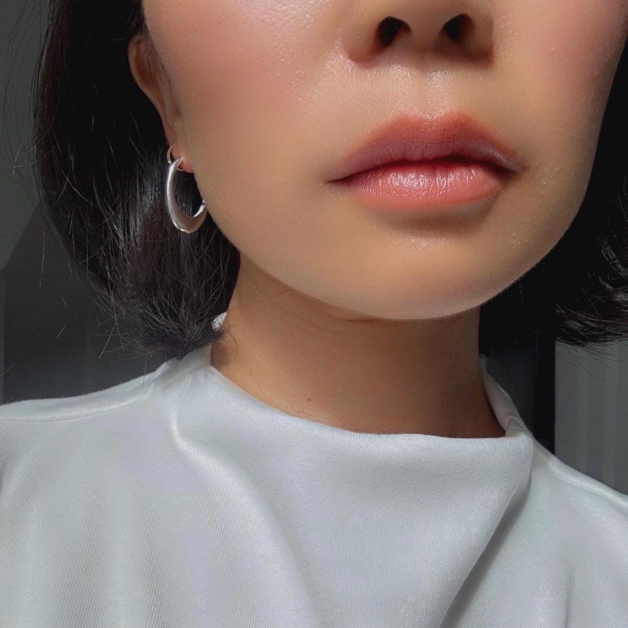 Sterling Silver Oval Mia Hoop Earrings | Modern Minimalist Statement Hoops
