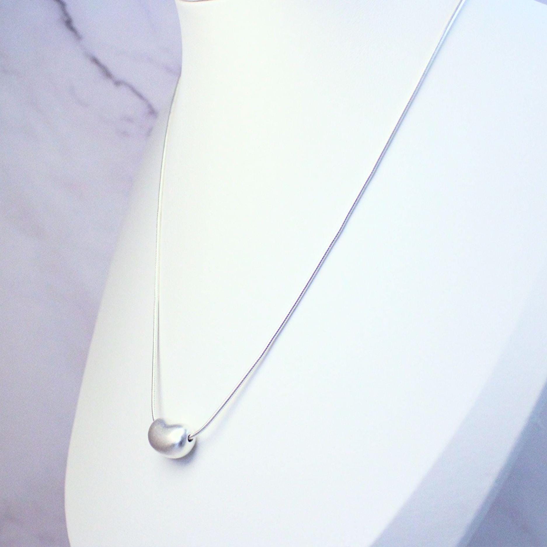 Sculpted Bead Sterling Silver Harper Necklace | Minimalist Everyday Jewelry