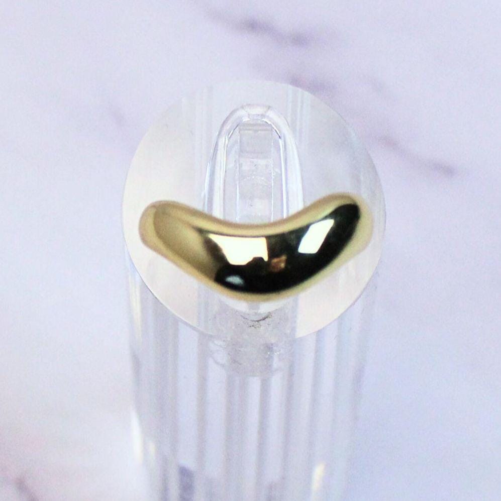 14K Gold Plated Sterling Silver Lucia Ring –Adjustable Minimalist Statement Band