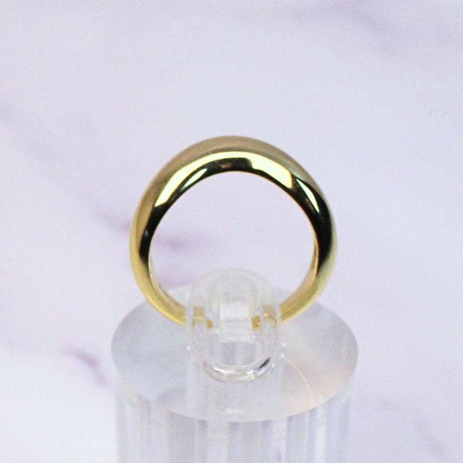 14K Gold Plated Sterling Silver Lucia Ring –Adjustable Minimalist Statement Band