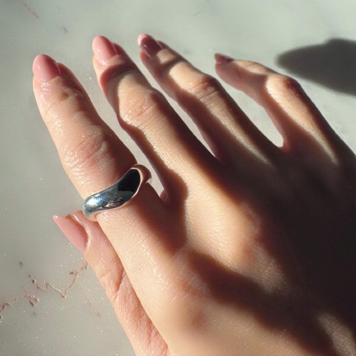 Sterling Silver Lucia Ring – Adjustable Minimalist Statement Band