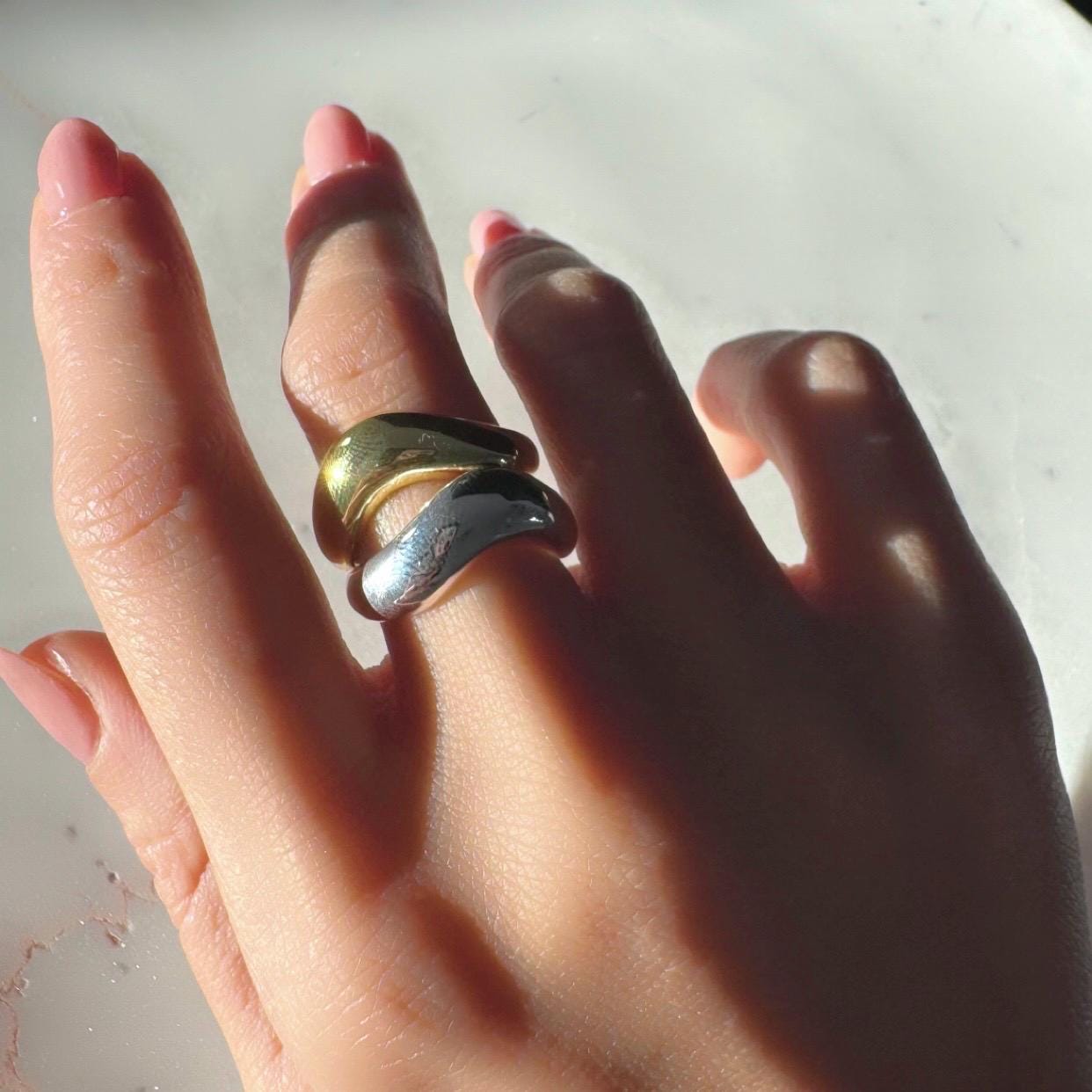 Sterling Silver Lucia Ring – Adjustable Minimalist Statement Band