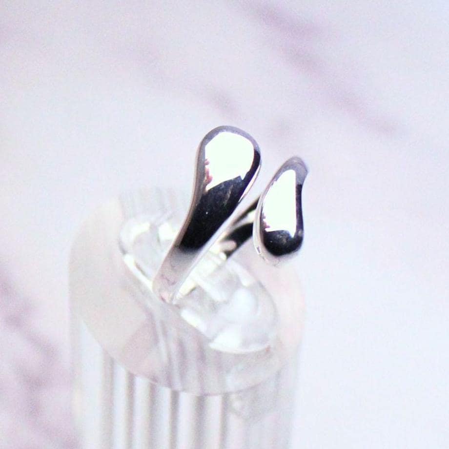 Sterling Silver Adjustable Natalia Ring – Modern Minimalist Open Band