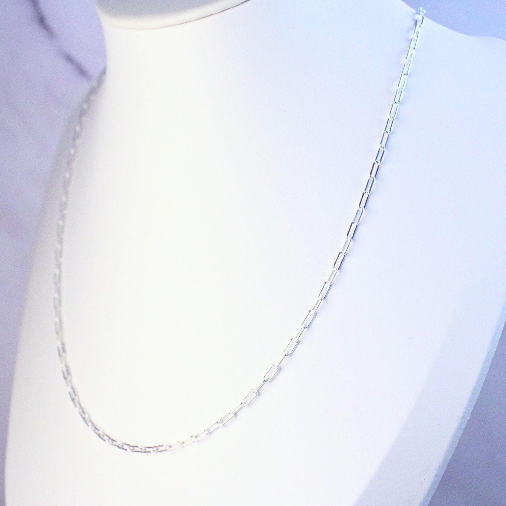 Sterling Silver Paperclip Chain Catalina Necklace – Minimal Modern Link Necklace