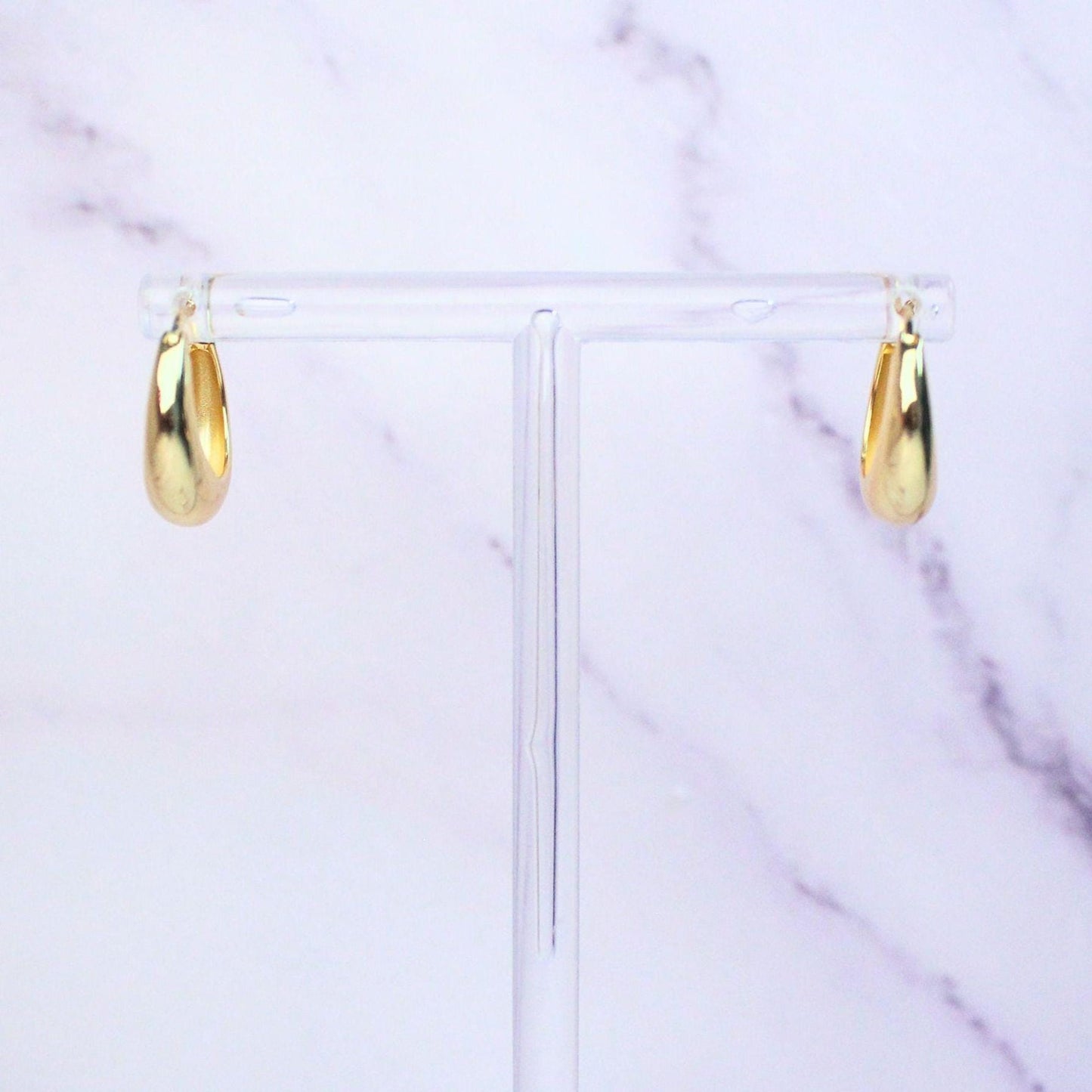 18K Gold Plated Classic Sterling Silver Hoop Summer Earrings – Timeless Everyday Jewelry