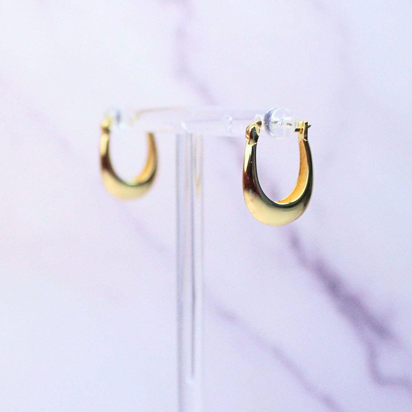18K Gold Plated Sterling Silver April Hoop Earrings – Classic Everyday Elegance