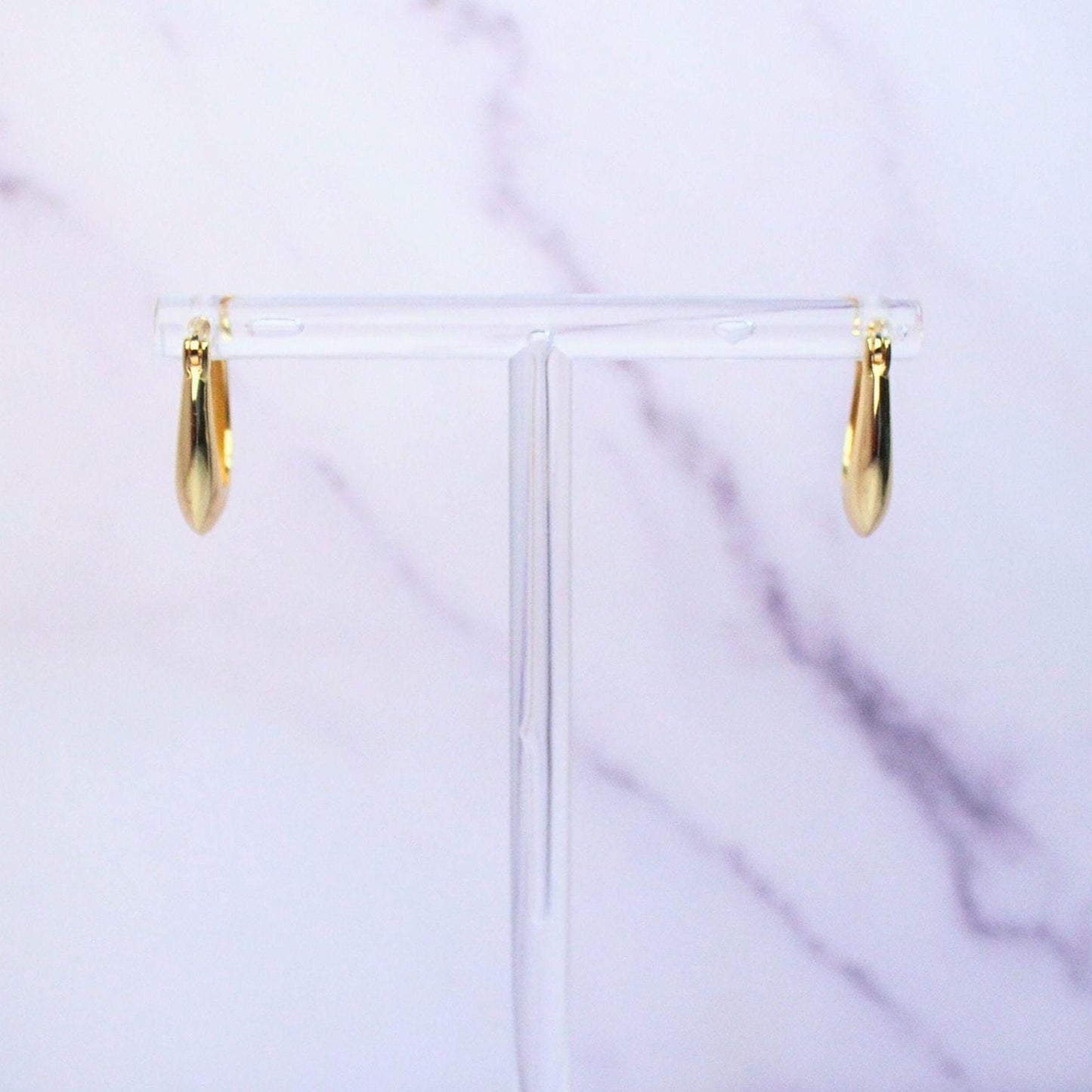 18K Gold Plated Sterling Silver April Hoop Earrings – Classic Everyday Elegance