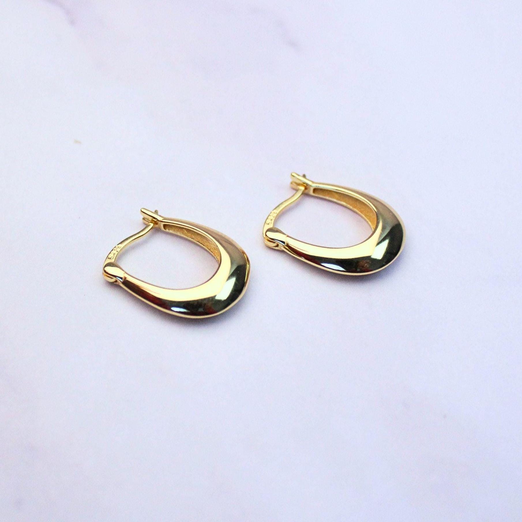 18K Gold Plated Sterling Silver April Hoop Earrings – Classic Everyday Elegance