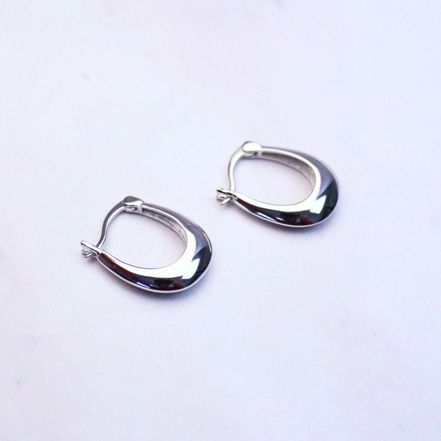 Solid Sterling Silver April Hoop Earrings – Classic Everyday Elegance