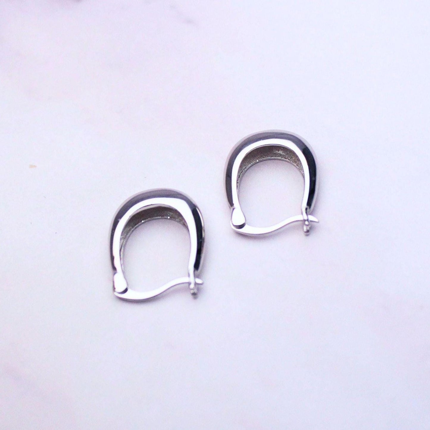 Solid Sterling Silver April Hoop Earrings – Classic Everyday Elegance