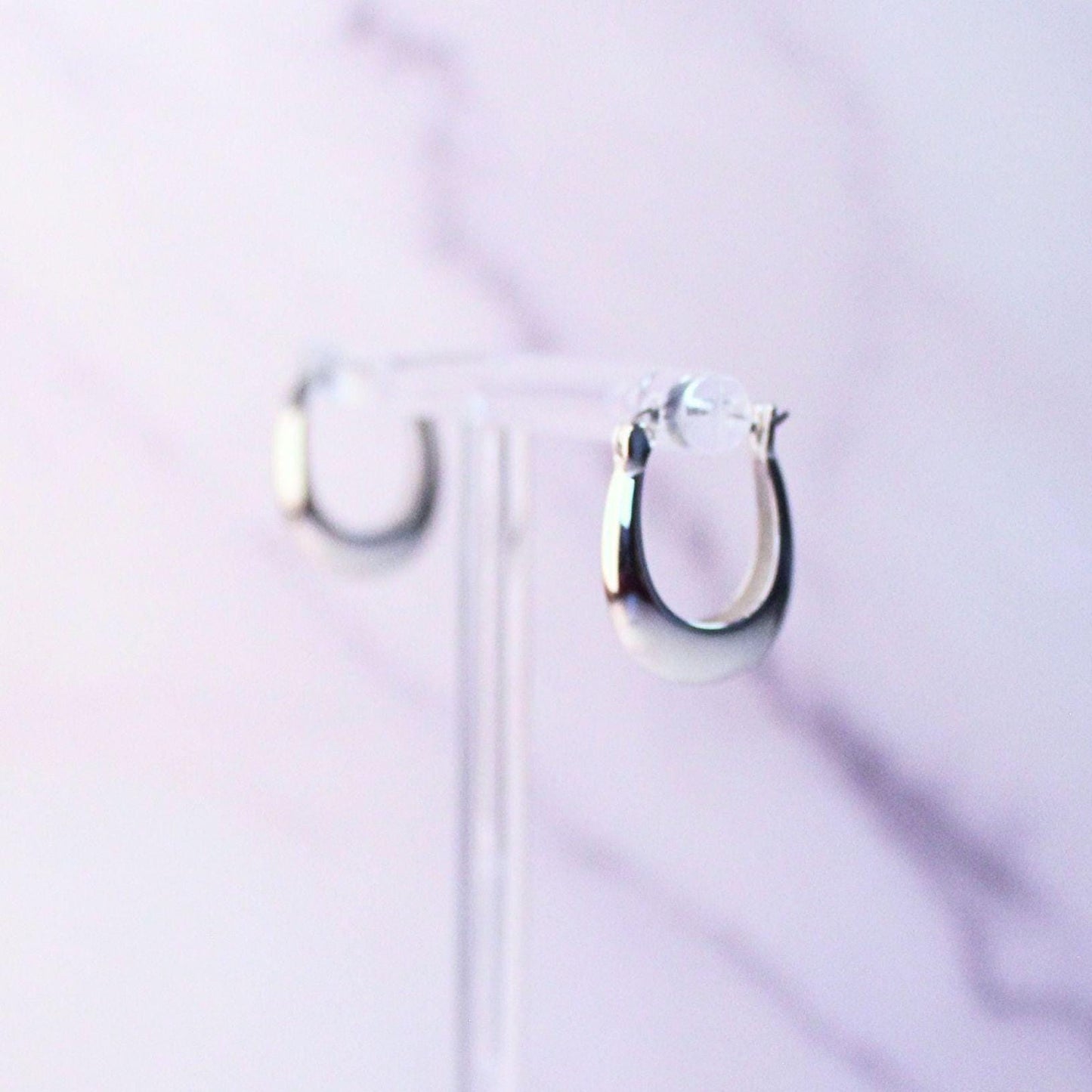 Solid Sterling Silver April Hoop Earrings – Classic Everyday Elegance
