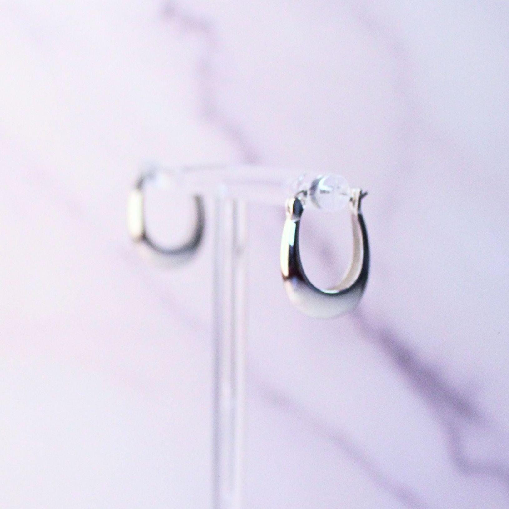 Solid Sterling Silver April Hoop Earrings – Classic Everyday Elegance