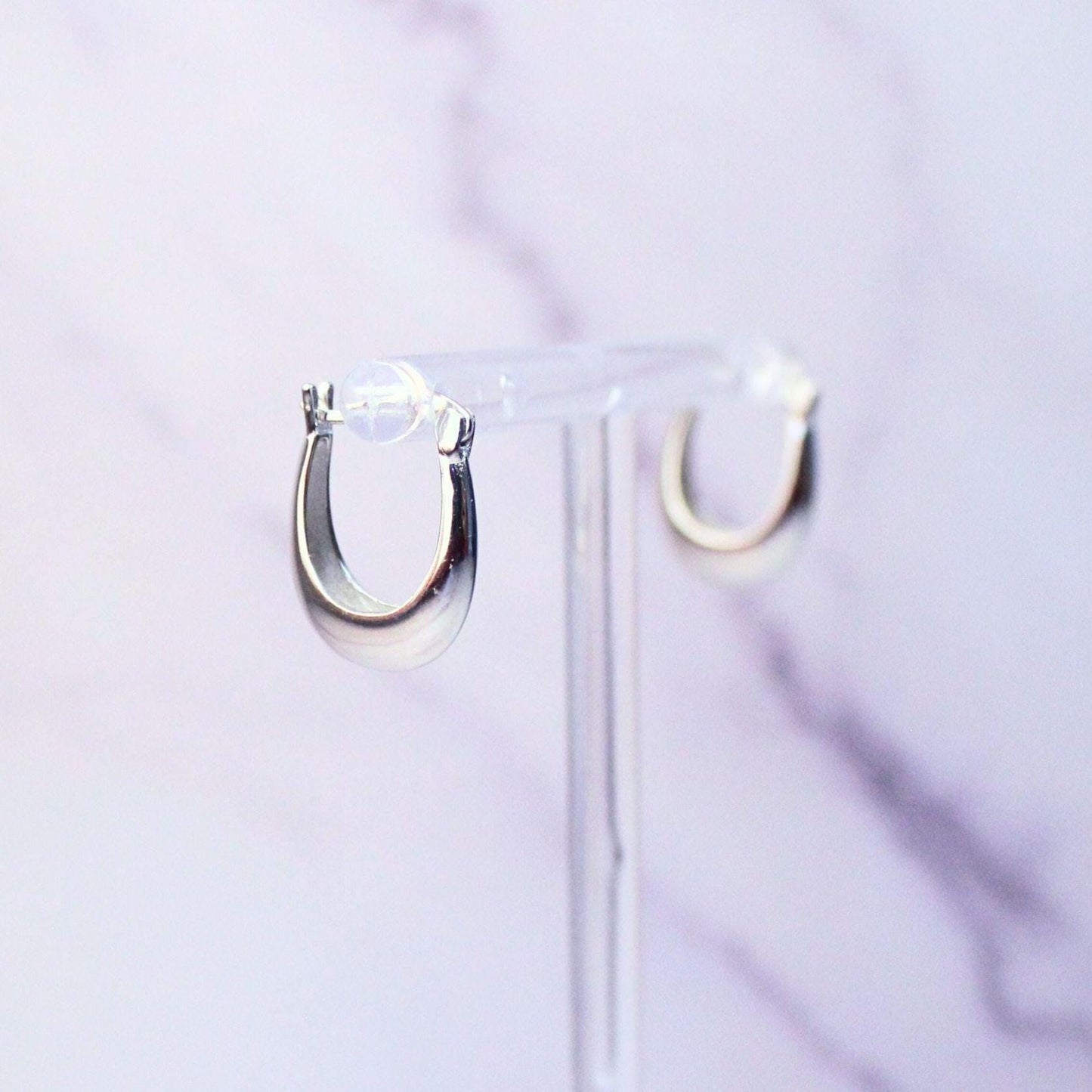 Solid Sterling Silver April Hoop Earrings – Classic Everyday Elegance