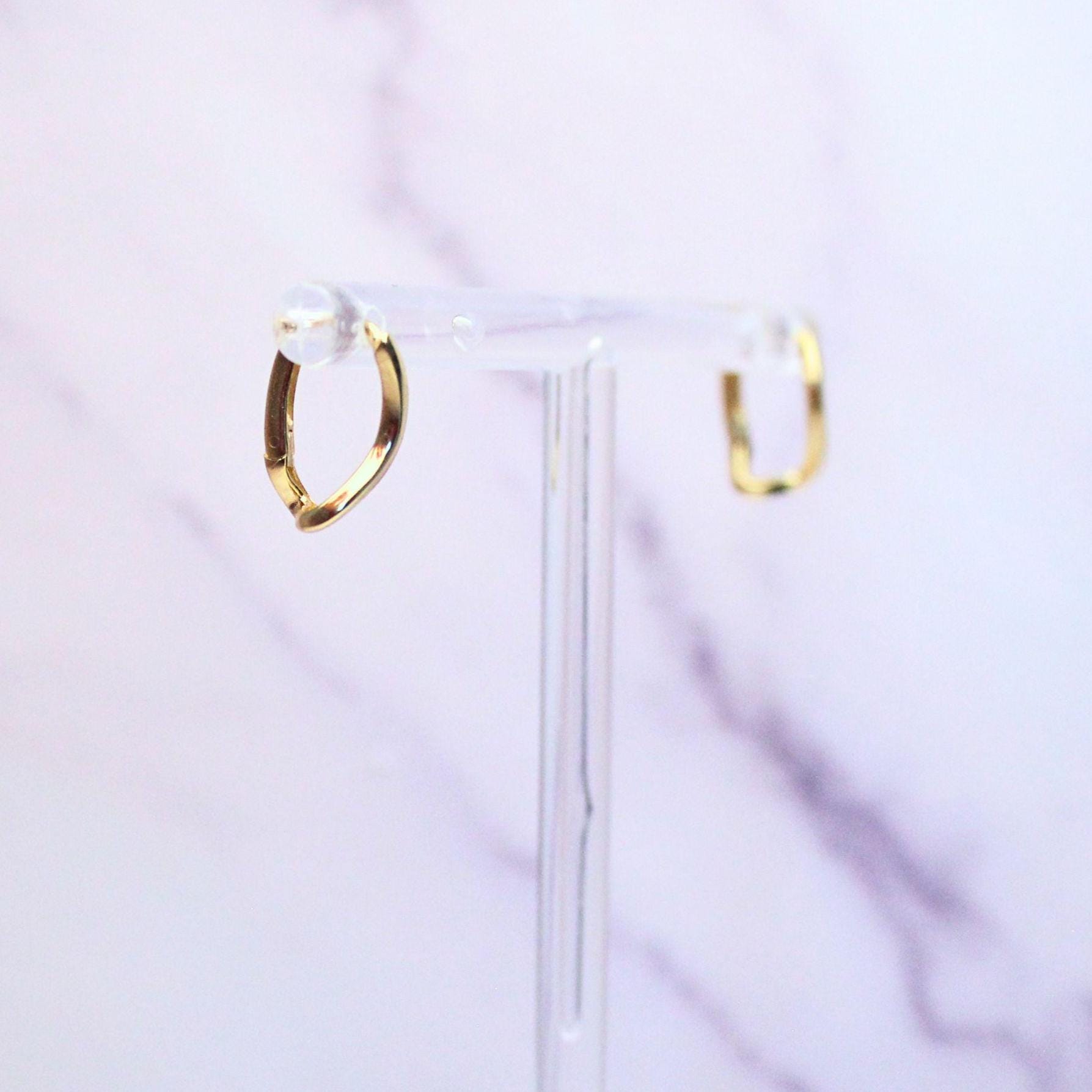 18K Gold Plated Sterling Silver Huggie Kaia Earrings – Modern Minimalist Hoops