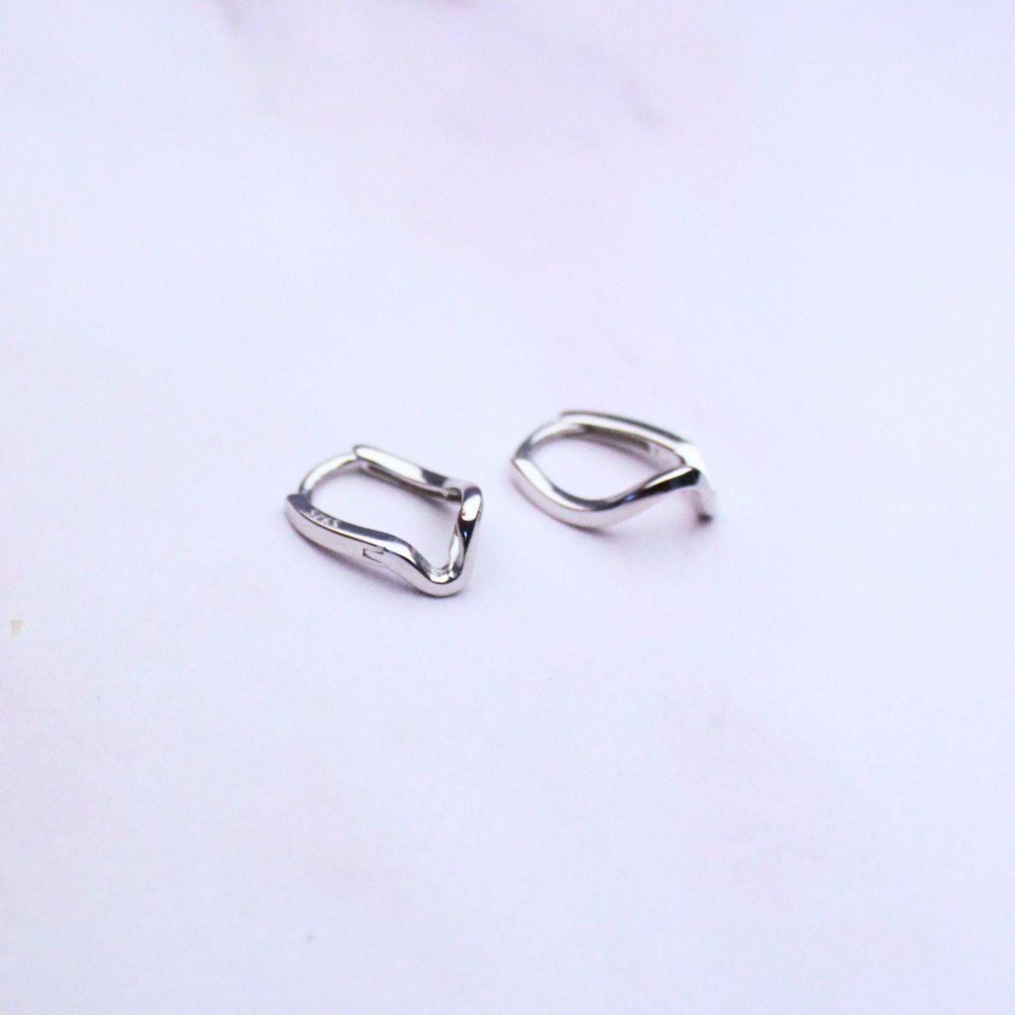 Sterling Silver Huggie Kaia Earrings – Modern Minimalist Hoops