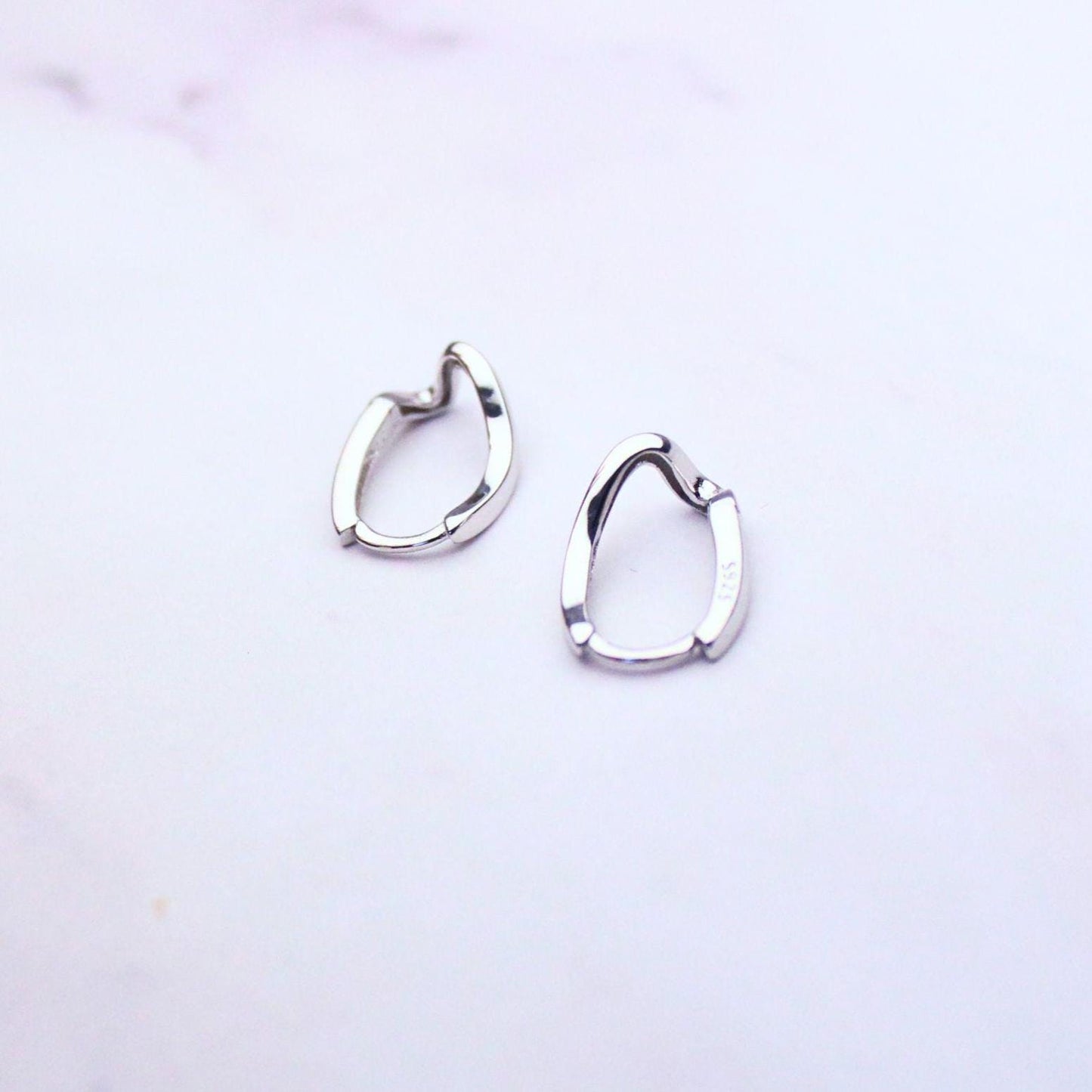 Sterling Silver Huggie Kaia Earrings – Modern Minimalist Hoops