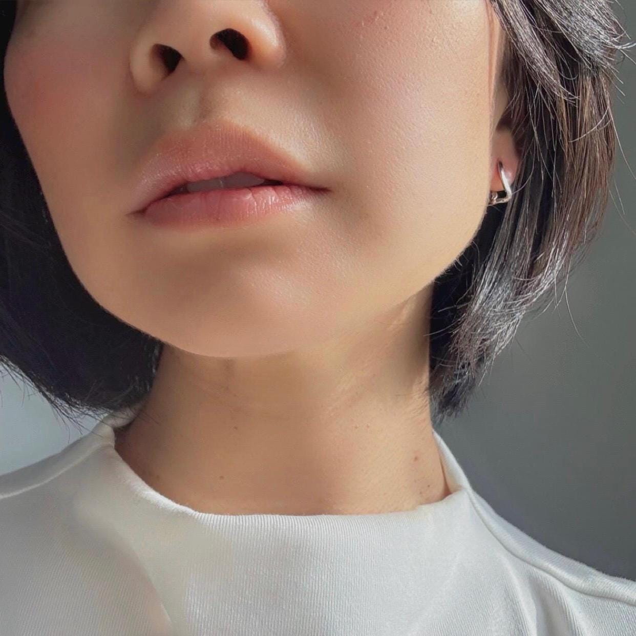 Sterling Silver Huggie Kaia Earrings – Modern Minimalist Hoops