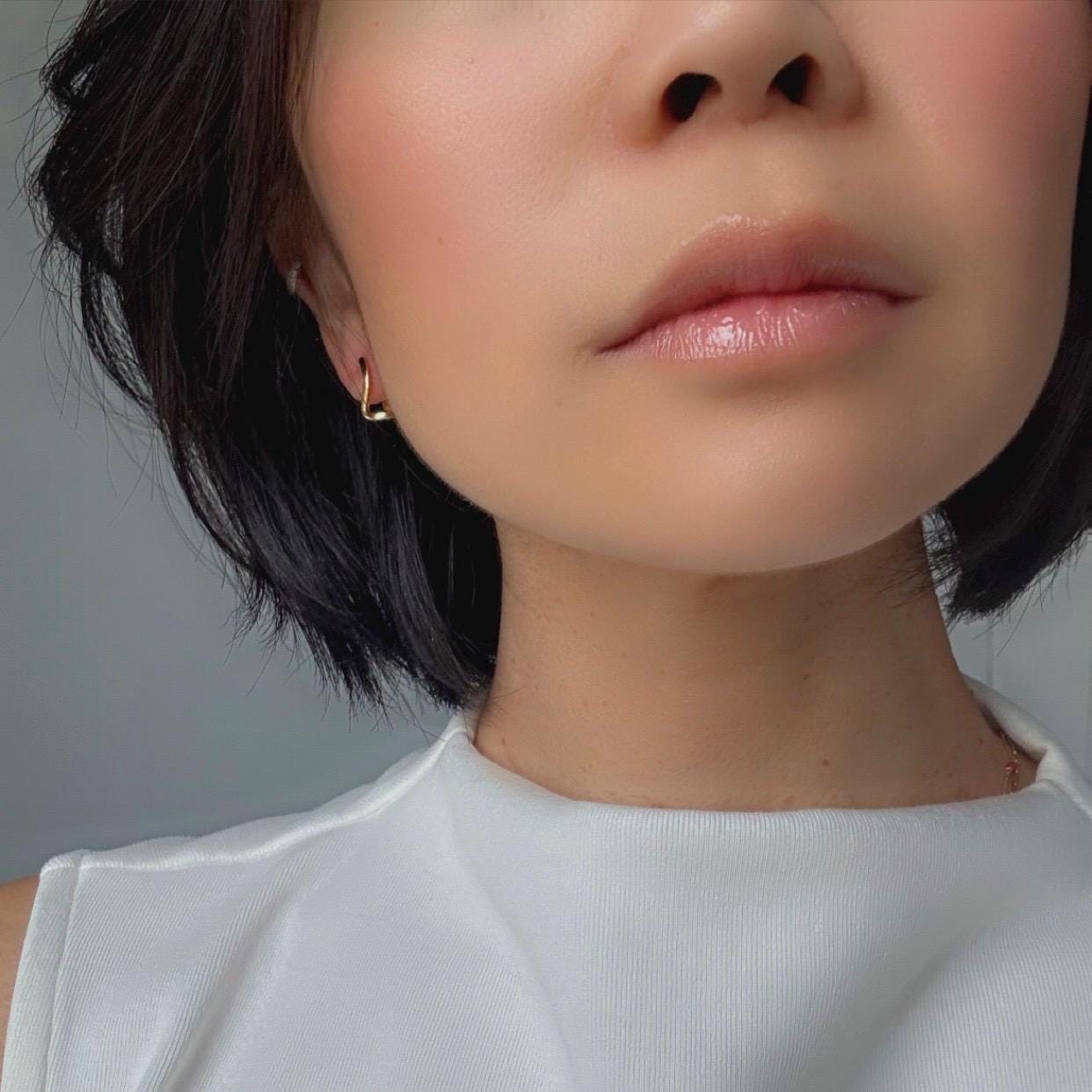 18K Gold Plated Sterling Silver Huggie Kaia Earrings – Modern Minimalist Hoops