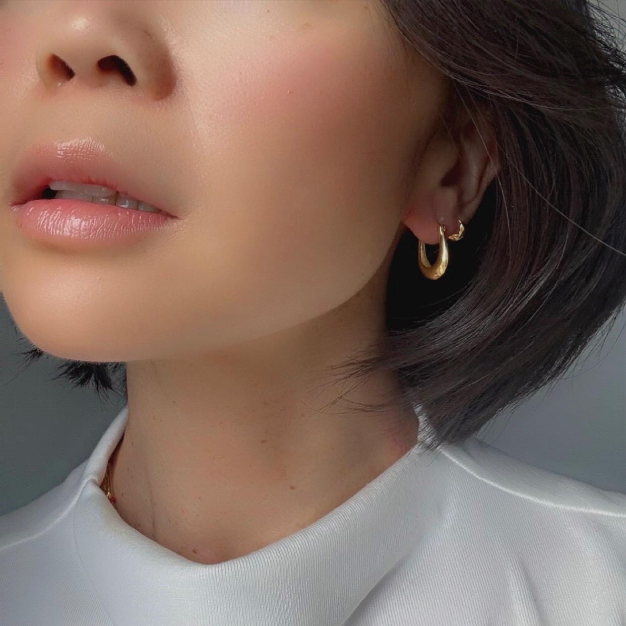 18K Gold Plated Sterling Silver April Hoop Earrings – Classic Everyday Elegance