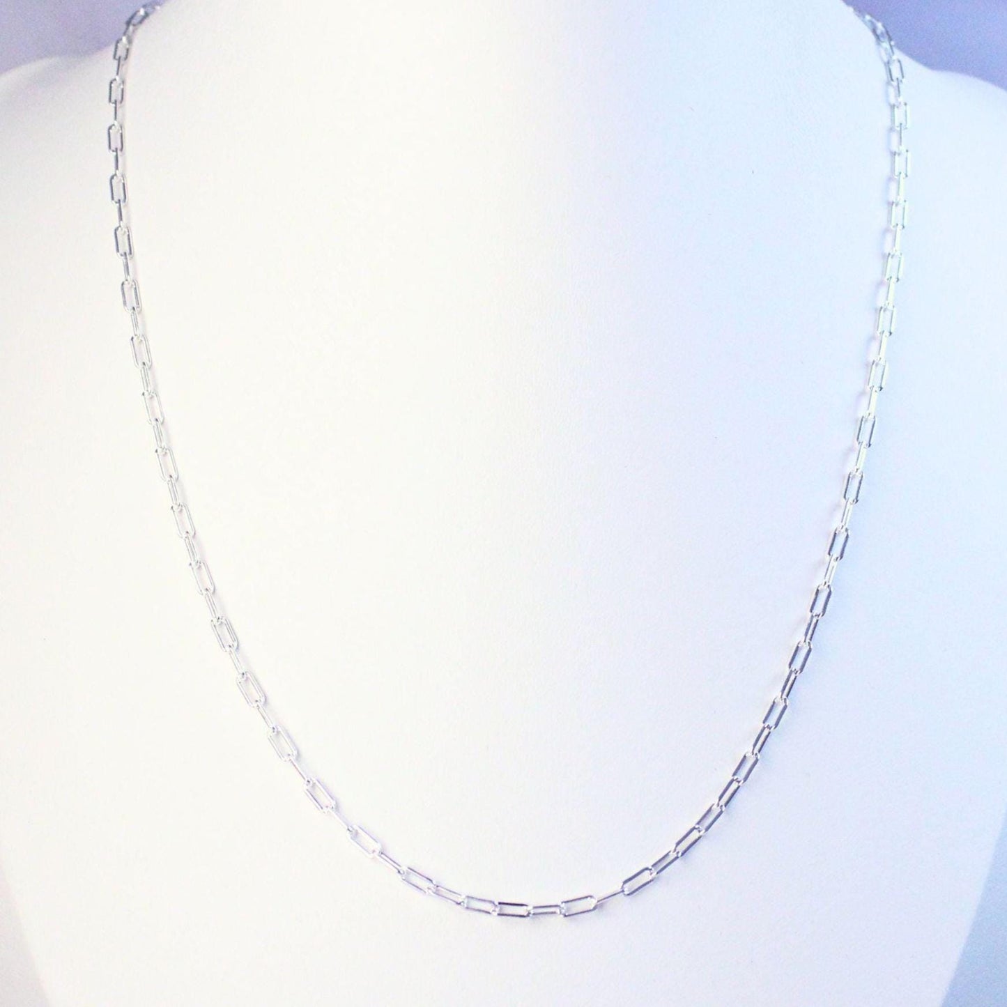 Sterling Silver Paperclip Chain Catalina Necklace – Minimal Modern Link Necklace