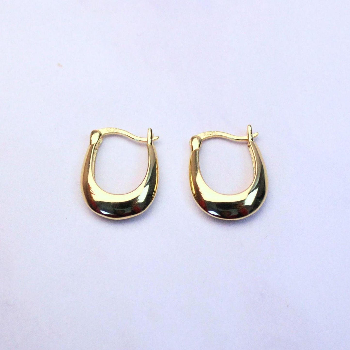 18K Gold Plated Sterling Silver April Hoop Earrings – Classic Everyday Elegance