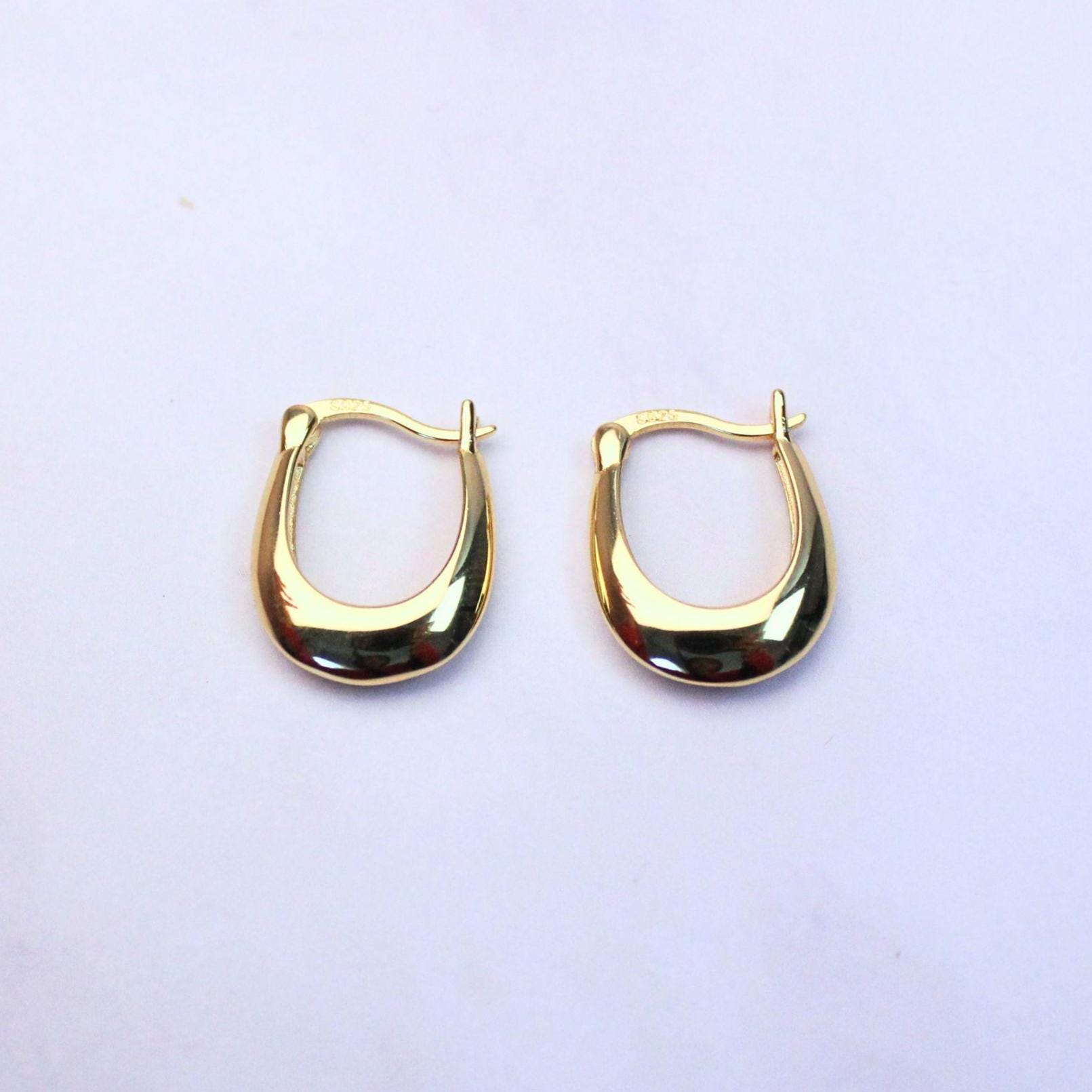 18K Gold Plated Sterling Silver April Hoop Earrings – Classic Everyday Elegance