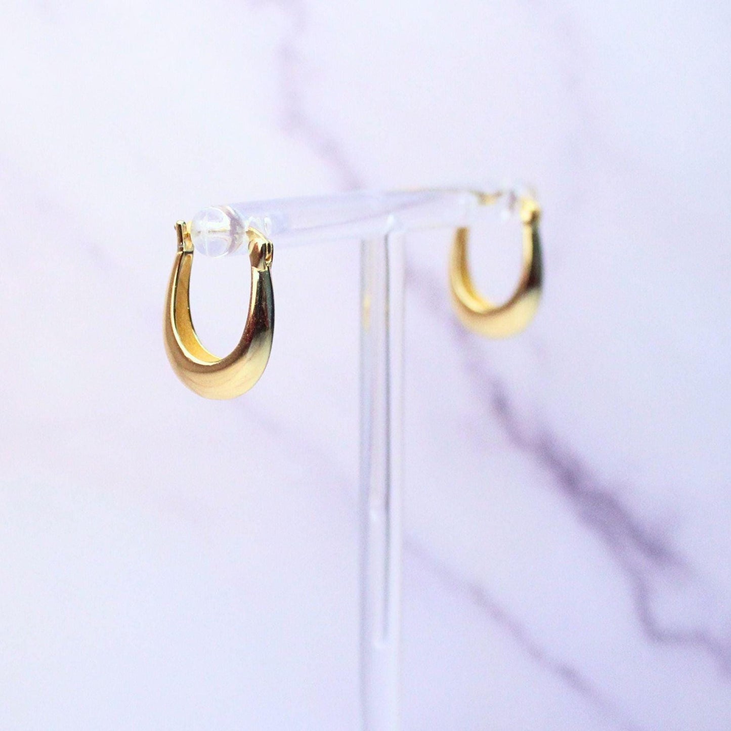 18K Gold Plated Sterling Silver April Hoop Earrings – Classic Everyday Elegance