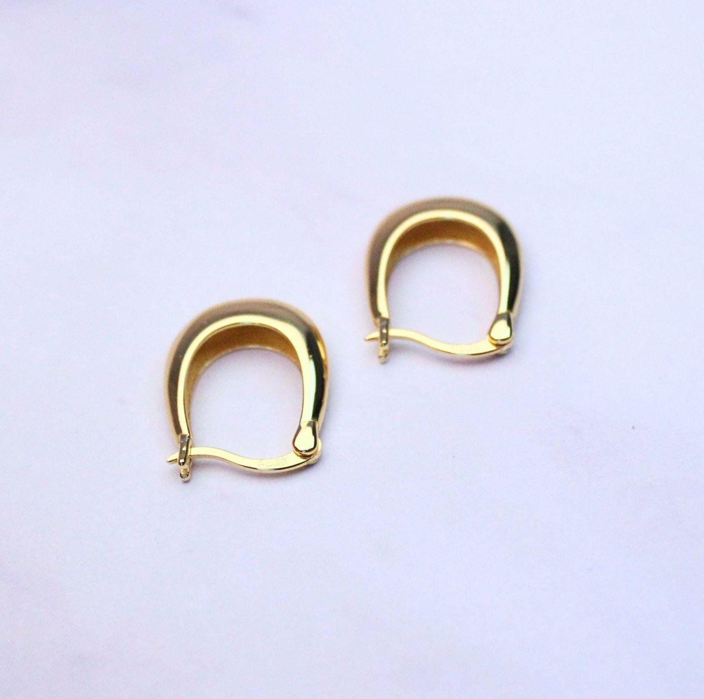 18K Gold Plated Sterling Silver April Hoop Earrings – Classic Everyday Elegance