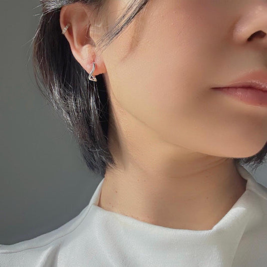 Sterling Silver Huggie Kaia Earrings – Modern Minimalist Hoops