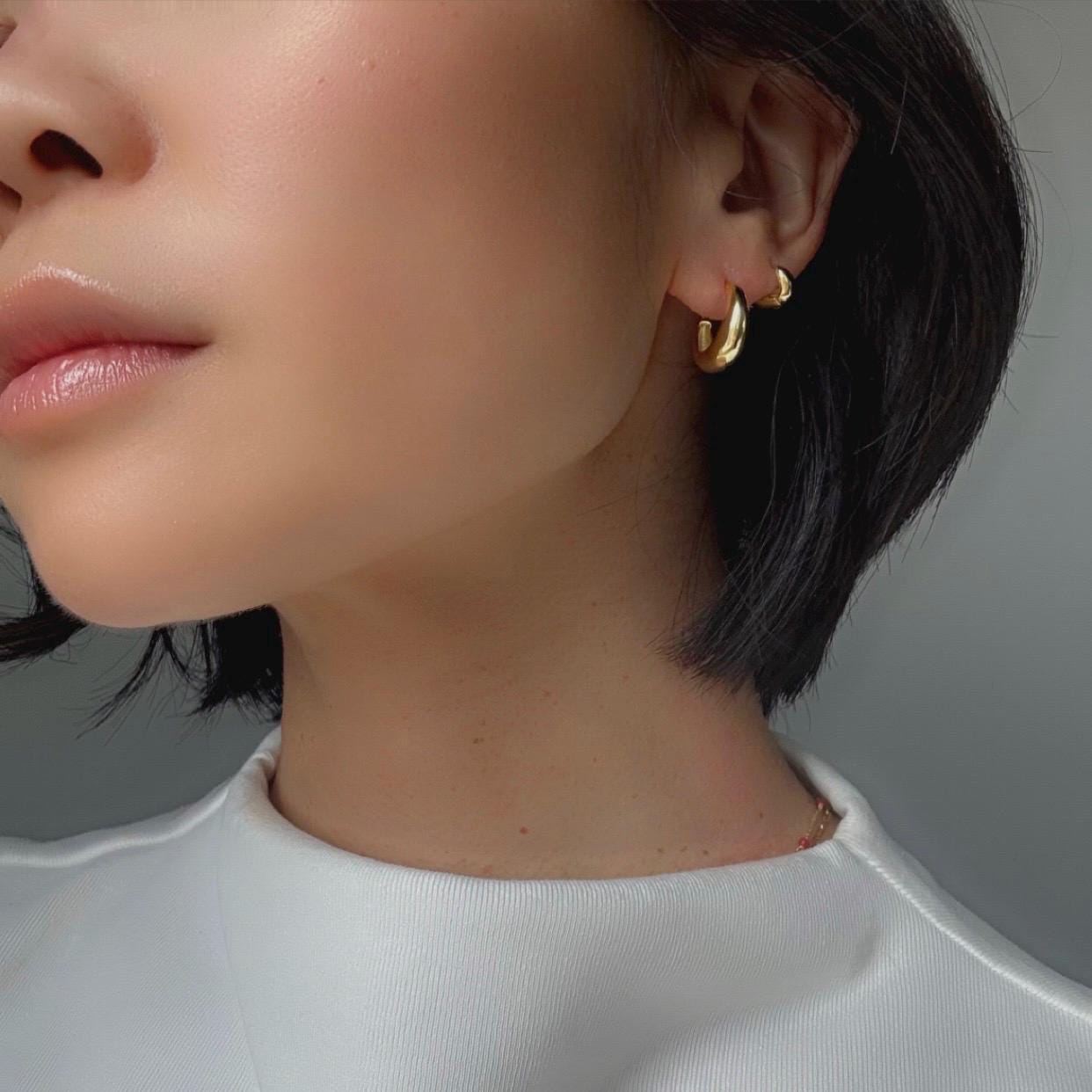 18K Gold Plated Classic Sterling Silver Hoop Summer Earrings – Timeless Everyday Jewelry