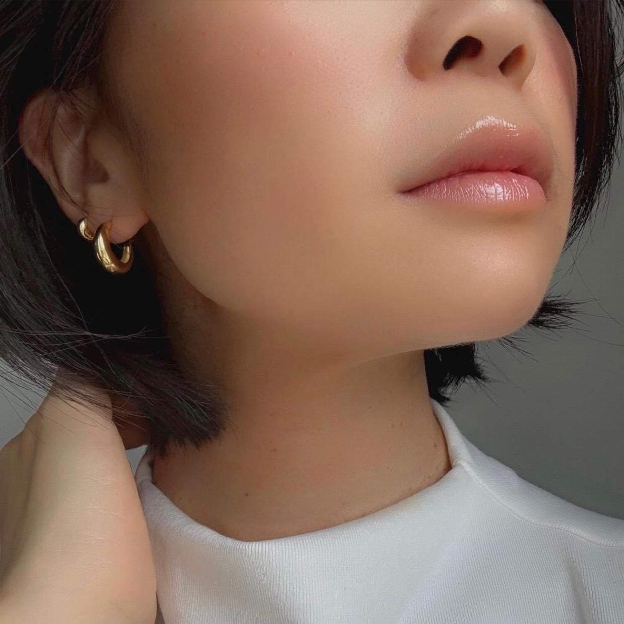 18K Gold Plated Classic Sterling Silver Hoop Summer Earrings – Timeless Everyday Jewelry