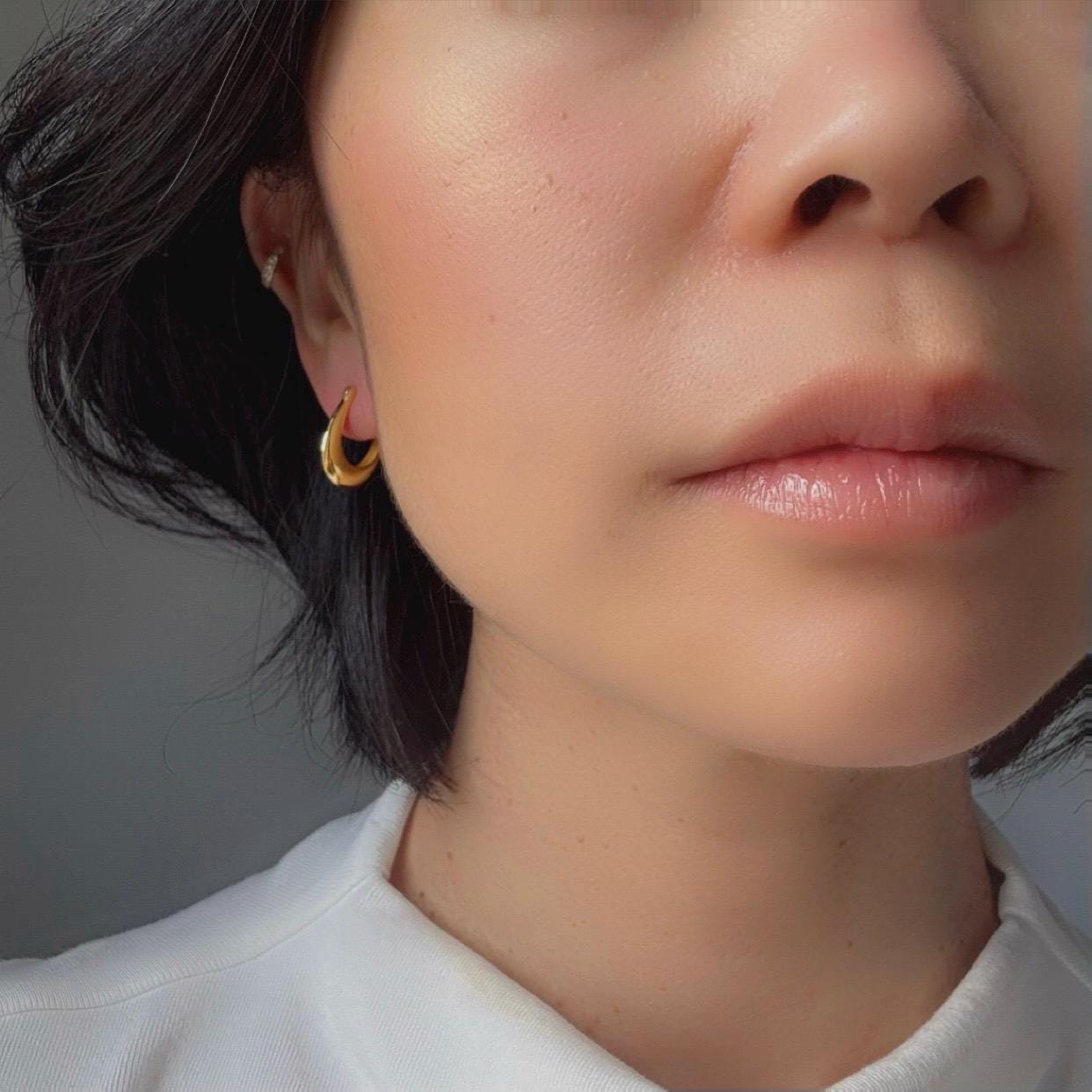 18K Gold Plated Sterling Silver April Hoop Earrings – Classic Everyday Elegance