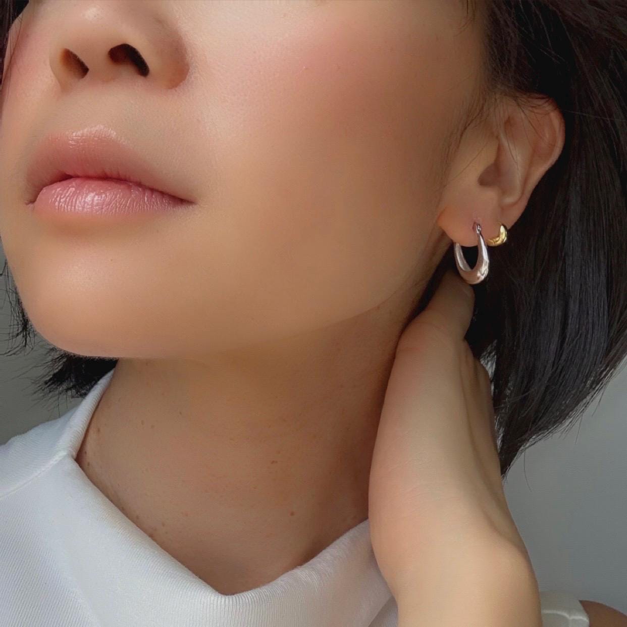 Solid Sterling Silver April Hoop Earrings – Classic Everyday Elegance