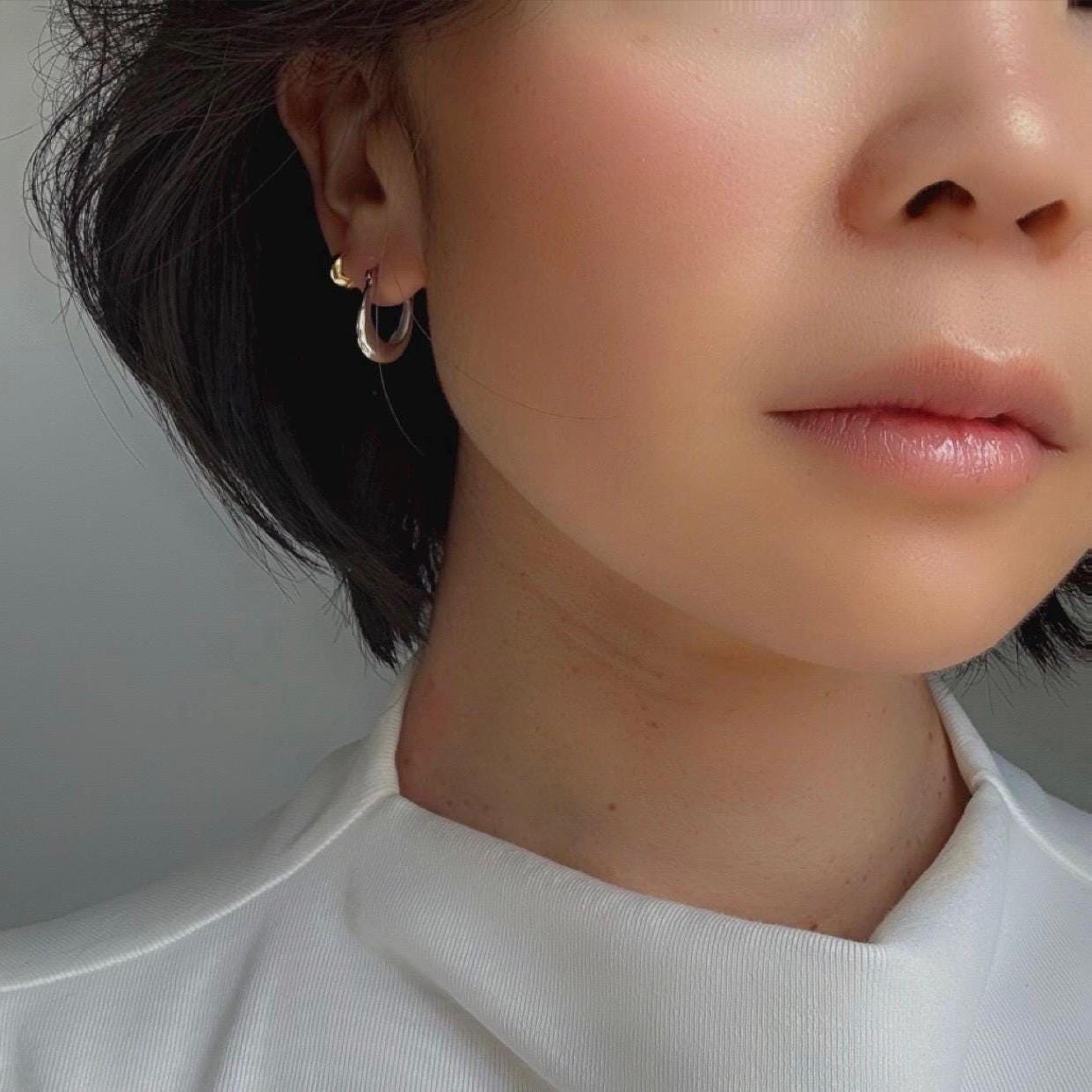 Solid Sterling Silver April Hoop Earrings – Classic Everyday Elegance