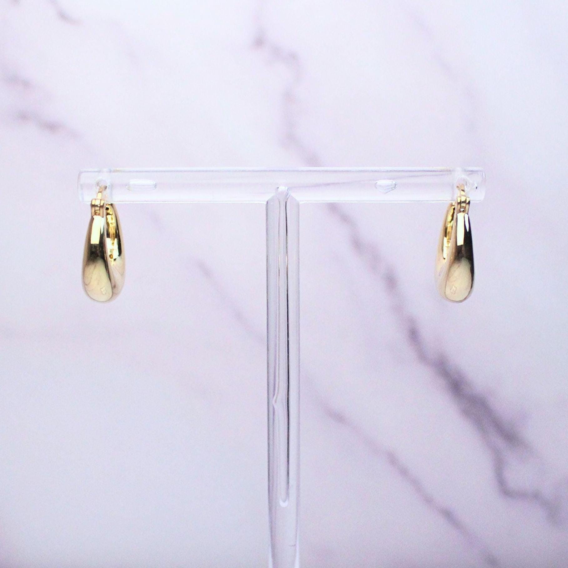 18k Solid Gold Morgan Hoop Earrings: Timeless Chic Statement