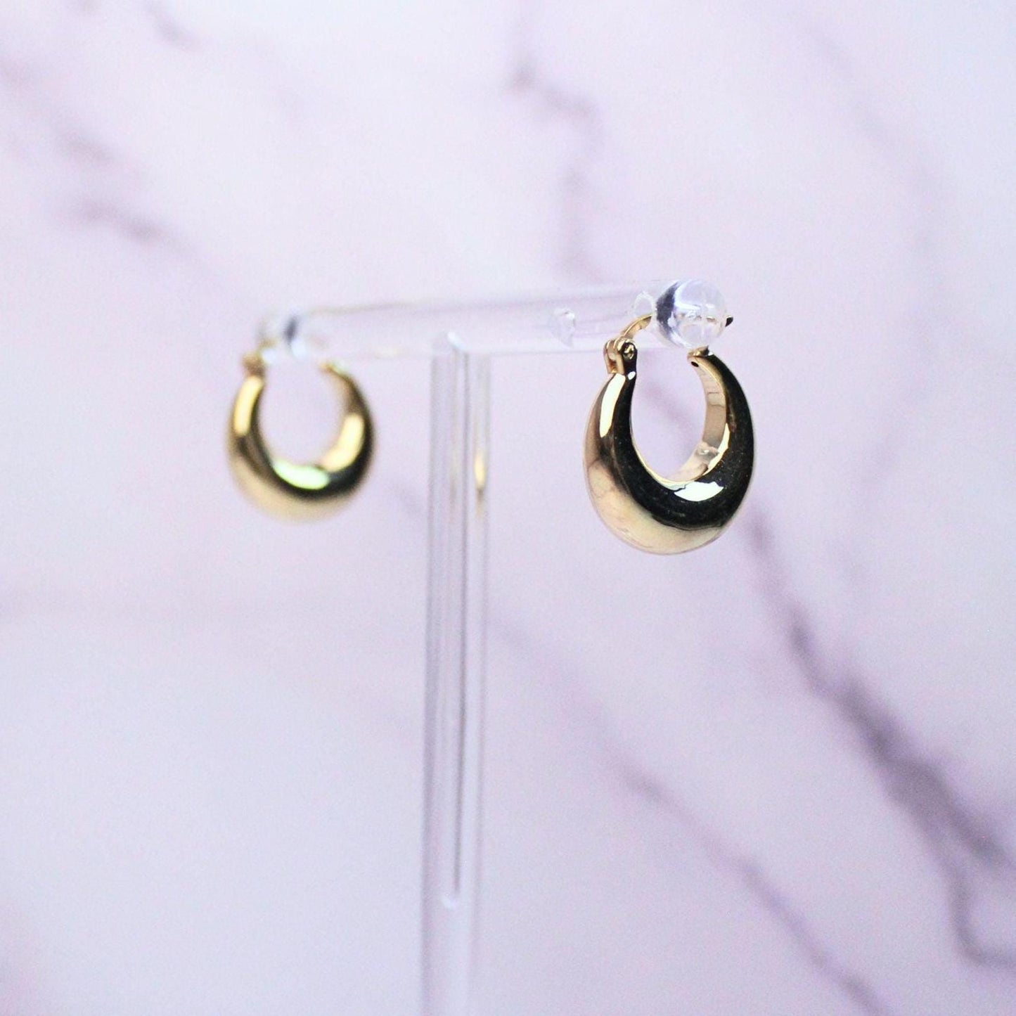 18k Solid Gold Morgan Hoop Earrings: Timeless Chic Statement
