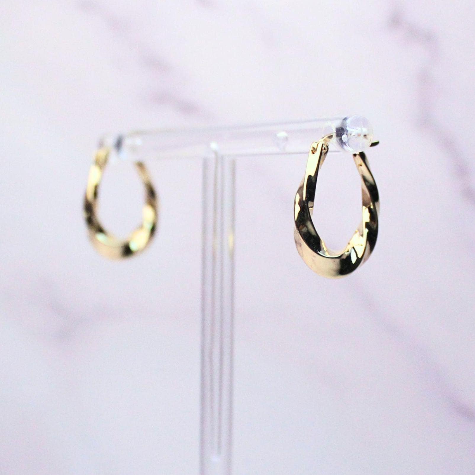 18k Solid Gold Amy Hoop Earrings: Twisted Timeless Statement