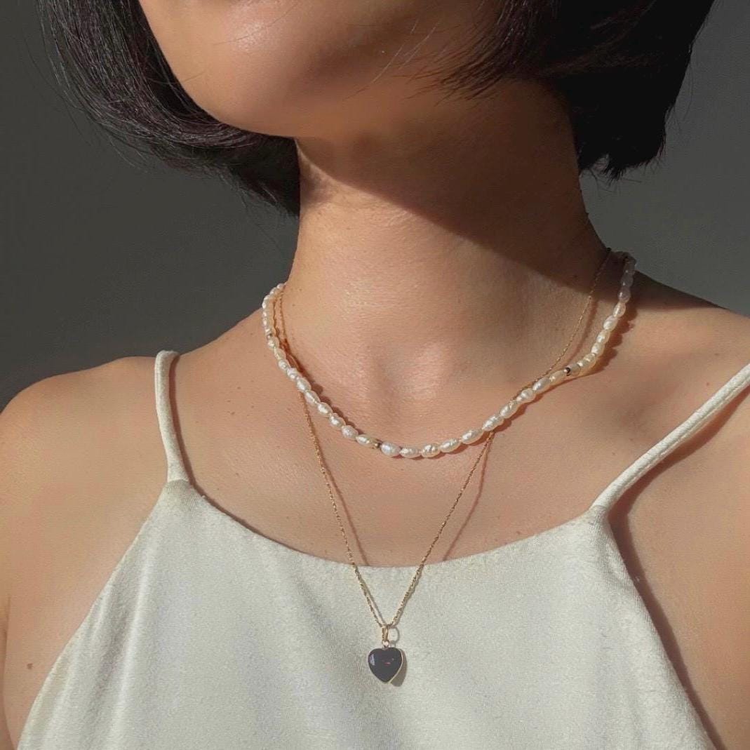 Solid 18K Gold Lori Garnet Necklace – Dainty Genuine Gemstone Pendant January Birthstone