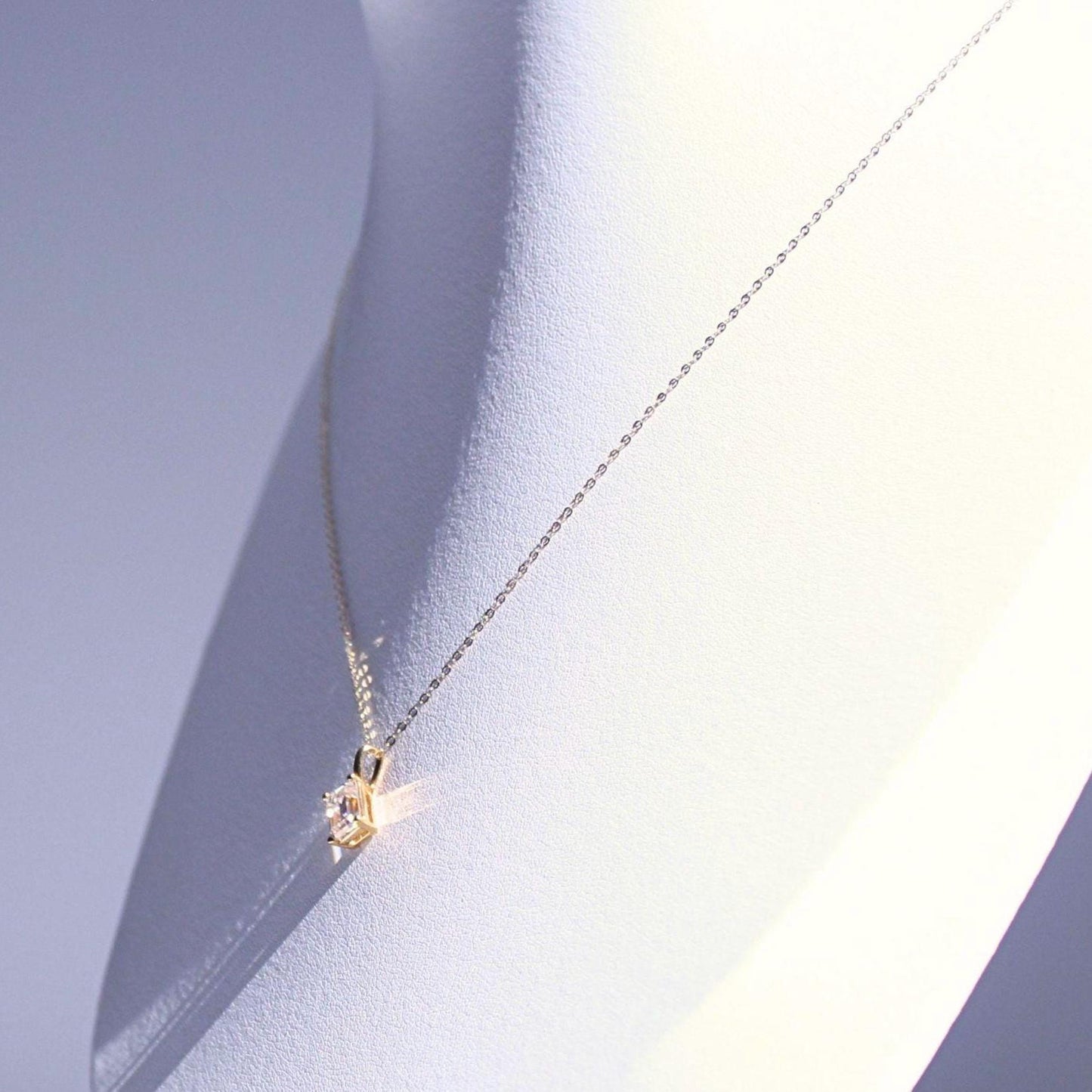 18K Gold 1 Ct Moissanite Chloe Necklace – Elegant Solitaire Pendant