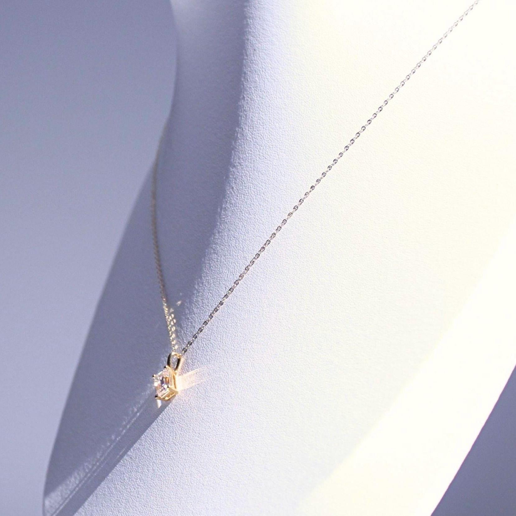 18K Gold 1 Ct Moissanite Chloe Necklace – Elegant Solitaire Pendant